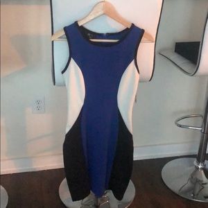 New blue white and black stretch dress,